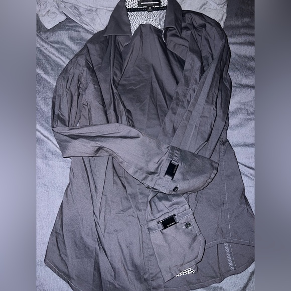 NWT express grey button up shirt - Picture 1 of 3